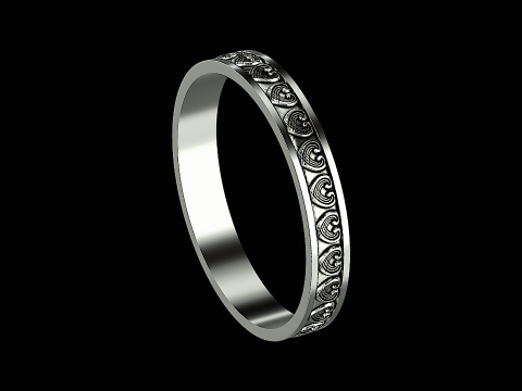 Wave textured silver ring ready to print Modelo de impresión 3D