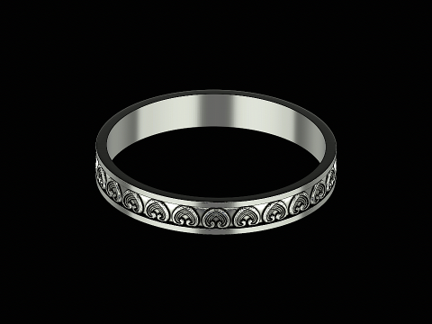 Wave textured silver ring ready to print Modelo de impresión 3D