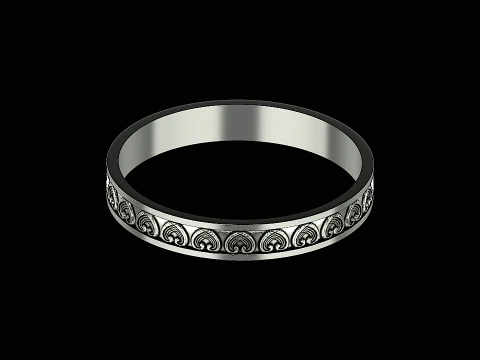 Wave textured silver ring ready to print 3D Print Model