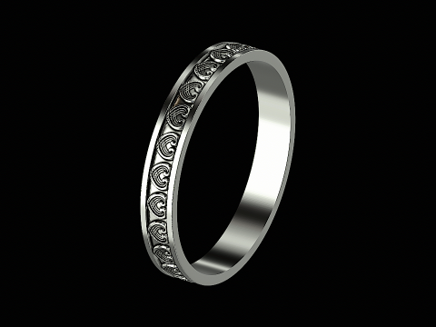 Wave textured silver ring ready to print Modelo de impresión 3D