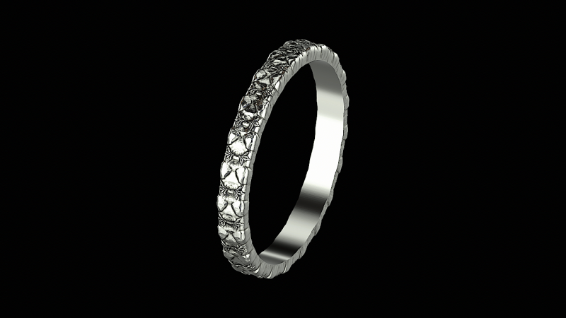 Flower textured silver ring ready to print 3D Print Model .c4d .max .obj .3ds .fbx .stl .blend 