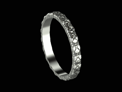 Flower textured silver ring ready to print 3D Print Model