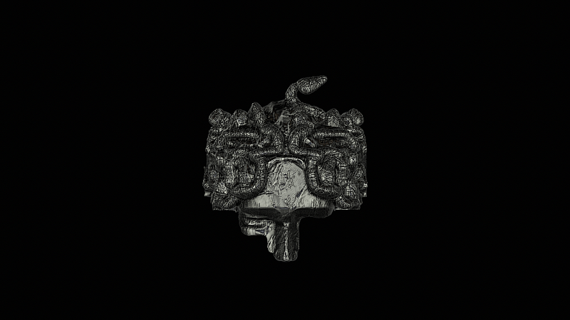 Medusa head silver ring ready to print 3Dプリントモデル .c4d .max .obj .3ds .fbx .stl .blend 
