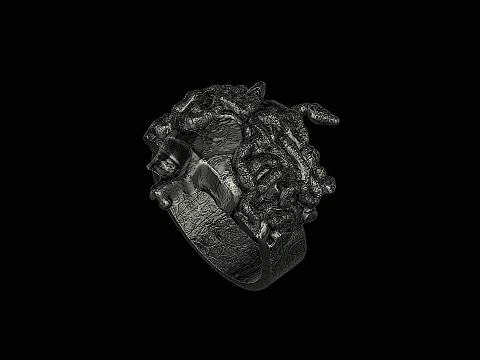 Medusa head silver ring ready to print 3D Print Model