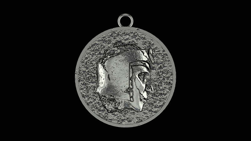 Ancient roman statue head silver pendant ready to print Model do druku 3D .c4d .max .obj .3ds .fbx .stl .blend 