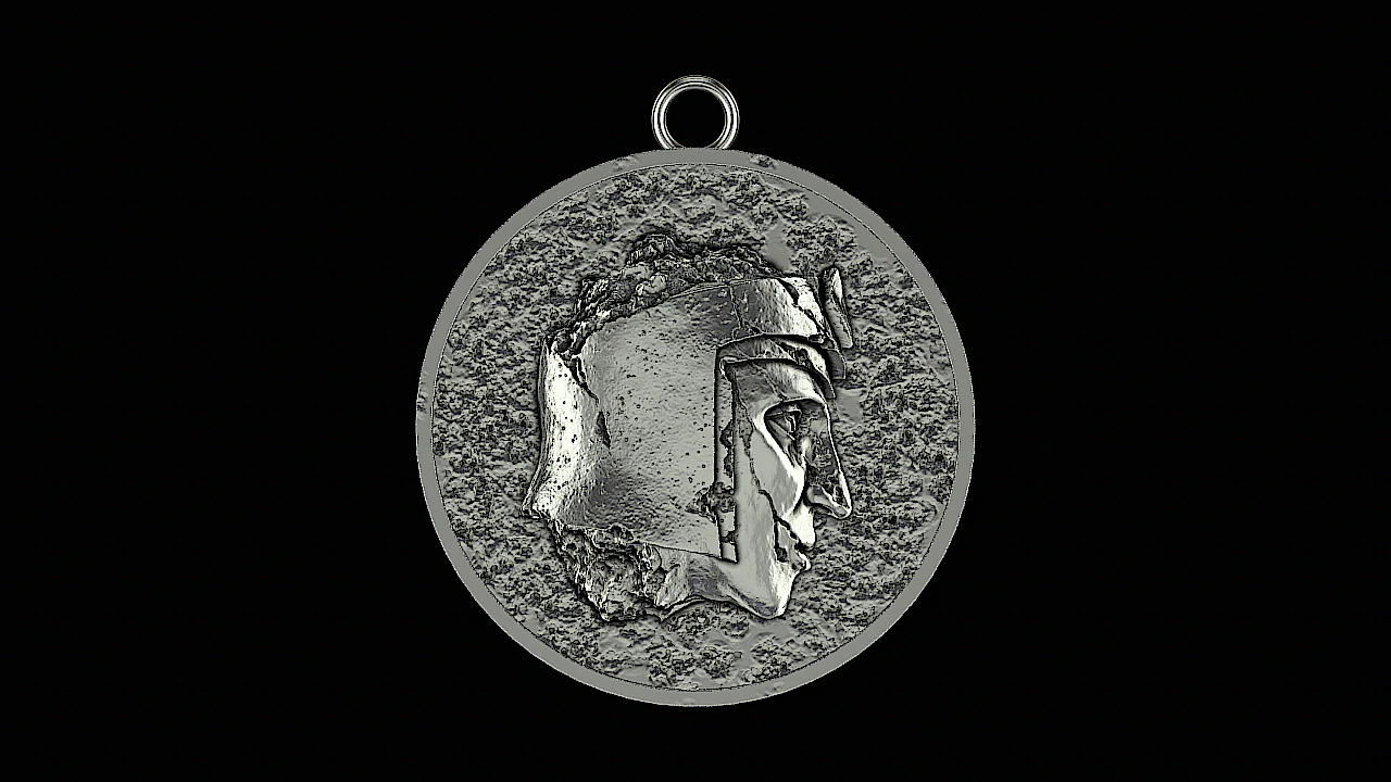 Ancient roman statue head silver pendant ready to print 3D Print Model .c4d .max .obj .3ds .fbx .stl .blend 