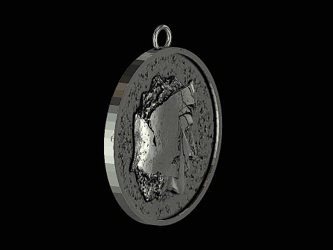 Ancient roman statue head silver pendant ready to print Model do druku 3D
