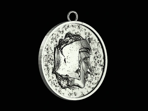 Ancient roman statue head silver pendant ready to print 3D Print Model