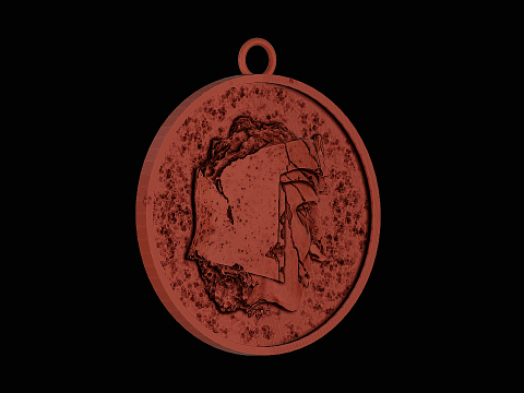Ancient roman statue head silver pendant ready to print Model do druku 3D