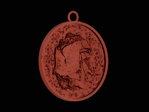 Ancient roman statue head silver pendant ready to print 3D Print Model