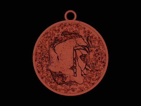 Ancient roman statue head silver pendant ready to print Model do druku 3D