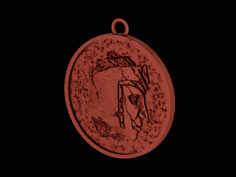 Ancient roman statue head silver pendant ready to print Model do druku 3D