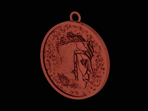 Ancient roman statue head silver pendant ready to print 3D Print Model