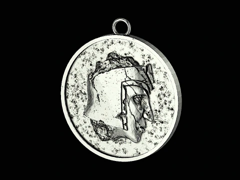 Ancient roman statue head silver pendant ready to print 3D Print Model