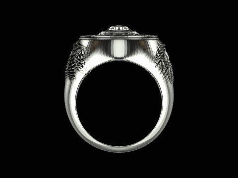Lion head silver ring ready to print 3Dプリントモデル
