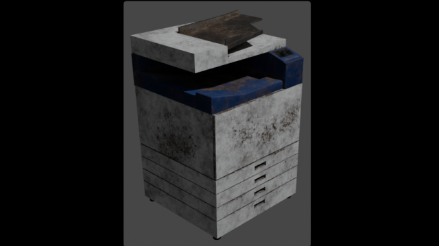 Abandoned printer Model 3D .c4d .max .obj .3ds .fbx .stl .blend
