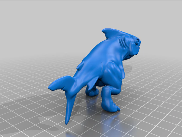 Shark with feet 3D Print Model .c4d .max .obj .3ds .fbx .stl .blend 