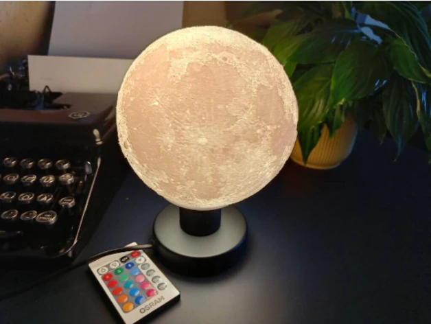 Moon lamp 3D Print Model .c4d .max .obj .3ds .fbx .stl .blend