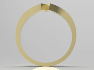 Simple gold diamond ring 001 3D Model