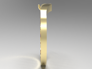 Simple gold diamond ring 001 3D Model