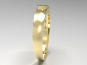 Simple gold diamond ring 002 3D Model