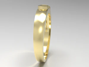 Simple gold diamond ring 002 3D Model
