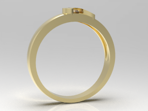 Simple gold diamond ring 002 3D Model