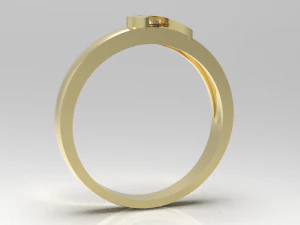 Simple gold diamond ring 002 3D Model