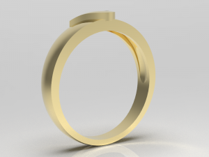 Simple gold diamond ring 002 3D Model