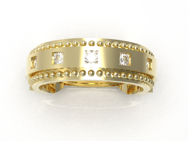 Simple gold diamond ring 003 3D Model .c4d .max .obj .3ds .fbx .stl .blend 