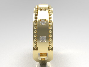 Simple gold diamond ring 003 3D Model