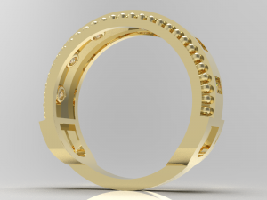 Simple gold diamond ring 003 3D Model
