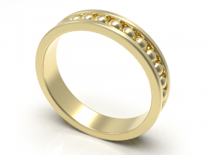 Simple gold diamond ring 004 3D Model
