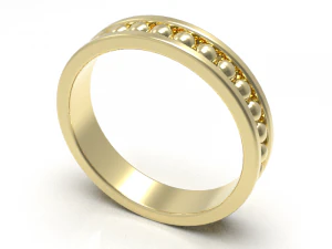 Simple gold diamond ring 004 3D Model