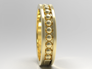 Simple gold diamond ring 004 3D Model