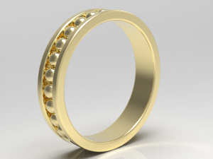 Simple gold diamond ring 004 3D Model