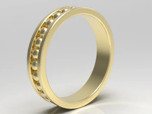 Simple gold diamond ring 004 3D Model