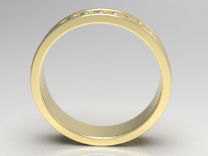 Simple gold diamond ring 004 3D Model