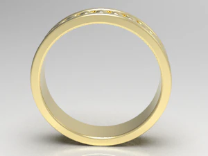 Simple gold diamond ring 004 3D Model