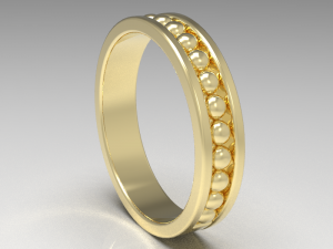 Simple gold diamond ring 004 3D Model