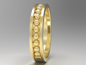 Simple gold diamond ring 004 3D Model