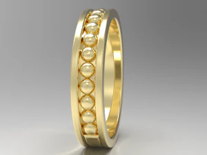 Simple gold diamond ring 004 3D Model