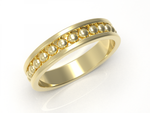 Simple gold diamond ring 004 3D Model