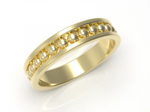 Simple gold diamond ring 004 3D Model