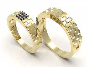 Simple gold coupling 005 3D Model