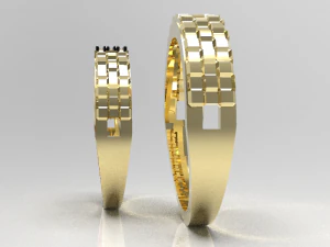 Simple gold coupling 005 3D Model