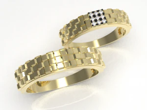 Simple gold coupling 005 3D Model