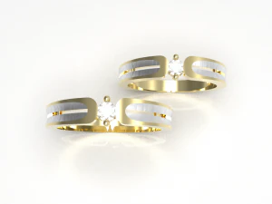 심플 골드 커플링 006 3D 모델