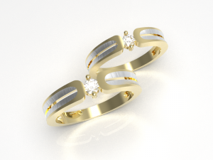 Simple gold coupling 006 3D Model