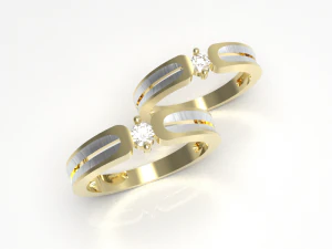 Simple gold coupling 006 3D Model